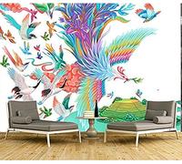 Des centaines d'oiseaux vers le Phoenix papier peint peintures murales salon canapé chambre grand re Papier Peint 3D Salle de séjour Chambre à coucher Salle de séjour Mural murale enfant-350cm×256cm