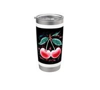 Des cerises brillantes comme par magie Gobelet isotherme en acier inoxydable double paroi