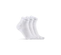 Des chaussettes CRAFT CORE Dry Mid 3-pack blanc 43-45 UE
