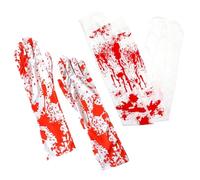 Des chaussettes sanglantes, un costume d'Halloween sanglant 1 paire gants réalistes et 1 paire chaussettes tachées de sang gants d'Halloween Femmes filles sur le bas du genou pour le décor de cosplay
