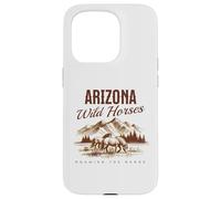 des Chevaux Sauvages de l'Arizona errent en liberté avec Un étalon de Western Salt River Coque pour iPhone 15 Pro