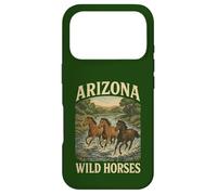 des Chevaux Sauvages de l'Arizona errent en liberté avec Un étalon de Western Salt River Coque pour iPhone 17 Pro