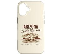 des Chevaux Sauvages de l'Arizona errent en liberté avec Un étalon de Western Salt River Coque pour iPhone 16