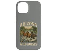 des Chevaux Sauvages de l'Arizona errent en liberté avec Un étalon de Western Salt River Coque pour iPhone 14