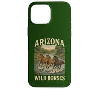 des Chevaux Sauvages de l'Arizona errent en liberté avec Un étalon de Western Salt River Coque pour iPhone 16 Pro Max