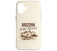 des Chevaux Sauvages de l'Arizona errent en liberté avec Un étalon de Western Salt River Coque pour iPhone 16 Plus