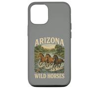 des Chevaux Sauvages de l'Arizona errent en liberté avec Un étalon de Western Salt River Coque pour iPhone 12/12 Pro