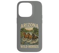 des Chevaux Sauvages de l'Arizona errent en liberté avec Un étalon de Western Salt River Coque pour iPhone 14 Pro