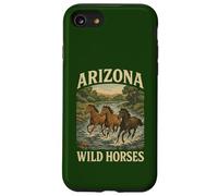 des Chevaux Sauvages de l'Arizona errent en liberté avec Un étalon de Western Salt River Coque pour iPhone SE (2020) / 7/8