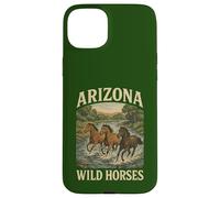 des Chevaux Sauvages de l'Arizona errent en liberté avec Un étalon de Western Salt River Coque pour iPhone 15 Plus