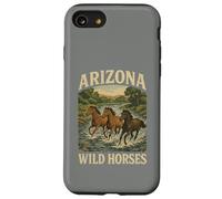 des Chevaux Sauvages de l'Arizona errent en liberté avec Un étalon de Western Salt River Coque pour iPhone SE (2020) / 7/8