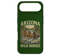 des Chevaux Sauvages de l'Arizona errent en liberté avec Un étalon de Western Salt River Coque pour iPhone Air
