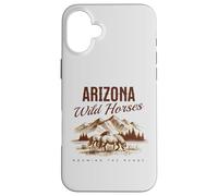 des Chevaux Sauvages de l'Arizona errent en liberté avec Un étalon de Western Salt River Coque pour iPhone 16 Plus