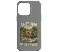 des Chevaux Sauvages de l'Arizona errent en liberté avec Un étalon de Western Salt River Coque pour iPhone 14 Pro Max