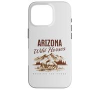 des Chevaux Sauvages de l'Arizona errent en liberté avec Un étalon de Western Salt River Coque pour iPhone 16 Pro