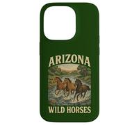 des Chevaux Sauvages de l'Arizona errent en liberté avec Un étalon de Western Salt River Coque pour iPhone 14 Pro
