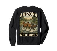 des Chevaux Sauvages de l'Arizona errent en liberté avec Un étalon de Western Salt River Sweatshirt