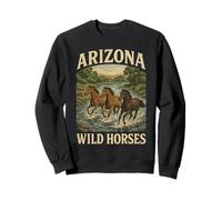 des Chevaux Sauvages de l'Arizona errent en liberté avec Un étalon de Western Salt River Sweatshirt