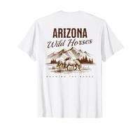 des Chevaux Sauvages de l'Arizona errent en liberté avec Un étalon de Western Salt River T-Shirt