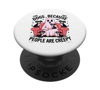 des Chiens Parce Que Les Gens sont effrayants. Fantômes d'halloween PopSockets PopGrip Adhésif