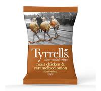 Des chips savoureuses pour un apéritif réussi - TYRRELL'S Poulet rôti et Oignons caramélisés, Sachet de 150g - Lot de 6