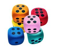 Dés colorés, 6 cubes de pédagogie de 3,8 cm avec coins arrondis, avec bords arrondis pour à partir de 3 ans pour l'enseignement, les soirées familiales, les jeux de société, les voyages, la