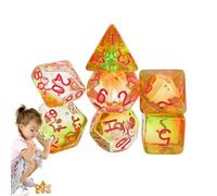 Dés colorés, dés colorés | Dés Amusants créatifs en Acrylique Brillant,Dés de Couleur pour Jeux Amusants, 7 pièces/Ensemble, Parfaits pour Les Vacances, Les rassemblements, Les Festivals, Les fêtes
