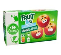 Des compotes pomme sans sucres ajoutés pour le goûter des enfants - CARREFOUR CLASSIC' - Lot de 12 pots de 90g - Lot de 4