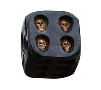 Dés Crâne Noir | Dés Style Vintage Halloween | Cube de Jeu Décoratif Noir 6 Faces pour Accessoires Poker Gothique Jeu de Rôle Collection Style Médiéval