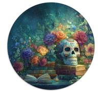 des crânes, des Livres et des Roses. Puzzles pour Adultes 1000pcs (67.5x67.5cm),Jeux De Défi