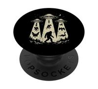 des cryptides Vintage rencontrent des ovnis et des créatures Bigfoot Loch Ness PopSockets PopGrip Adhésif