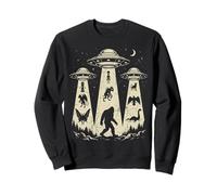 des cryptides Vintage rencontrent des ovnis et des créatures Bigfoot Loch Ness Sweatshirt