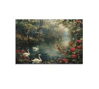 des cygnes dans la roseraie1000 Pièces DIY, Divertissement créatif, Puzzle Classiques pour Les Adultes et Les Enfants à partir de 14 Ans 26x38cm