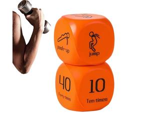Dés d'Activité | Équipement de Jeu à 6 Faces - Jeu de 2 Dés Fitness Inclut Pompes, Fentes et Saut | Pour Adolescents Adultes Famille Groupe Salle de Sport Maison Éducation