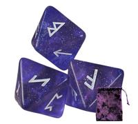 Dés d'astrologie, Jeu de dés de Rune, dés de prédiction d'apprentissage de l'astrologie à 8 Faces pour Adultes, dés de Runes polyédriques avec Sac à Cordon pour Jeux de société D