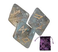 Dés d'astrologie, Jeu de dés de Runes, dés en résine à 8 Faces pour Jeu de Divination - dés de Runes polyédriques avec Sac à Cordon pour Jeux de société de Divination