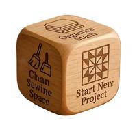 Dés de couture en bois avec 6 tâches de matelassage gravées, cadeau amusant pour femme