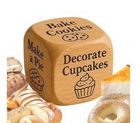 Dés de cuisson amusants en bois pour activités de jeu de fête, avec défi de pâtisserie amusant à six faces, pour les réunions de famille, les rendez-vous galants, les adolescents, les couples, les