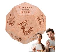 Dés De Date De Nuit - Dés De Bois Créatifs Pour Des Idées De Repas, Jeu De Société Amusant Avec Nourriture Pour Soirées Romantiques, Choix De Dîner Pour Deux, Pour Dîner Intime Avec Recettes Ou