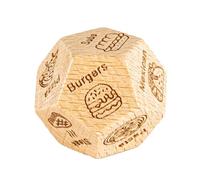 Dés de Décision Alimentaire en Bois, 12 Faces dés de Rendez-Vous Dés de Nourriture pour Couples Dés de Saint-Valentin Cadeau d'anniversaire pour Lui Elle Mari Femme Petit Ami Petite Amie