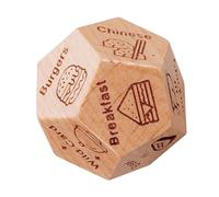Dés de décision alimentaire en bois - Dés pour rendez-vous amoureux avec 12 motifs alimentaires | Dés de décideur de dîner à motifs mignons | Dés à emporter | Idées de rendez-vous pour couples, dés de