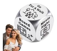 Dés de décision de couple, jeu de rendez-vous, mini cubes de 5 cm, design en bois imprimé coloré, activité de choix amusante, accessoire de jeu fantaisie pour la Saint-Valentin, les couples, la maison