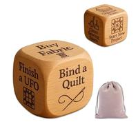 Dés de décision de quilter, choix de couture amusants, faits à la main en bois 6 faces, 6 activités amusantes - Chaque côté suggère un travail pour les quilters, dés gravés au laser