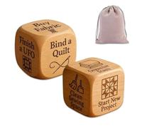 Dés de décision de quilter, choix de couture amusants, faits à la main en bois 6 faces, 6 activités amusantes - Chaque côté suggère un travail pour les quilters, dés gravés au laser