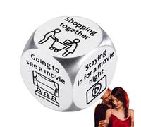 Dés de décision - Dés de rendez-vous galant, dés de nuit de rendez-vous, dés de choix en acier inoxydable | Dés de nuit pour rendez-vous galant, outil de prise de décision pour petit ami, petite amie