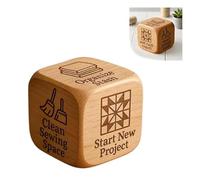 Dés de décision en bois fait à la main à 6 faces avec tâches de matelassage gravées, achetez du tissu, terminez un OVNI, reliez une courtepointe, organisez une cache, outil de couture amusant pour les