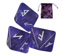 Dés de divination, dés d’astrologie - Dés de jeu de prédiction de divination à 8 faces | Dés de jeu de société de dés astrologiques polyédriques Rune avec sac à cordon, accessoire de Divination Conste
