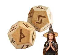 Dés de divination - Lettres sculptées d'Elder Furthark | Dés de jeu de divination 2 pièces | Pierres de sagesse anciennes polies pour une utilisation portable d'orientation spiritueuse