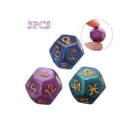 Dés De Divination Multicolores, 3 Pièces, 12 Faces, En Résine, Pour Fête, Astrologie, Tarot, Constellation, Offre Spéciale