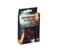 Dés de dragons noirs rouges (7)